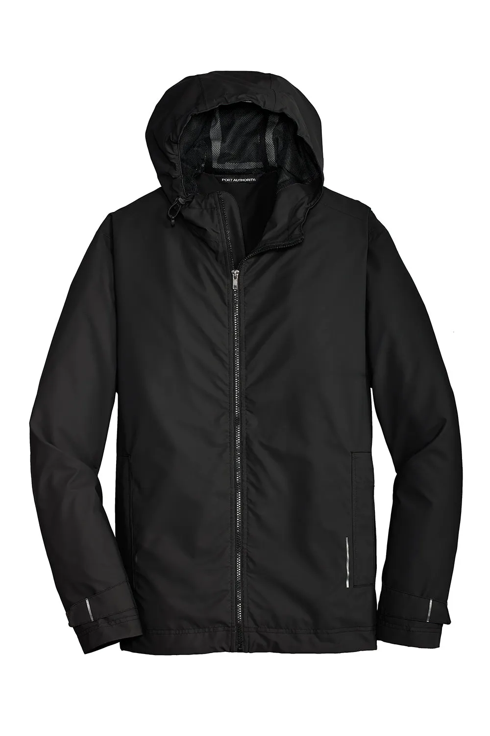 Port Authority Mens Northwest Slicker Waterproof Full Zip Hooded Jacket - Black  Premium quality Clothing Port-Authority