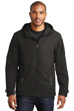 Port Authority Mens Northwest Slicker Waterproof Full Zip Hooded Jacket - Black  Premium quality Clothing Port-Authority