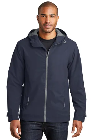 Port Authority Mens Northwest Slicker Waterproof Full Zip Hooded Jacket - Navy Blue  Premium quality Clothing Port-Authority