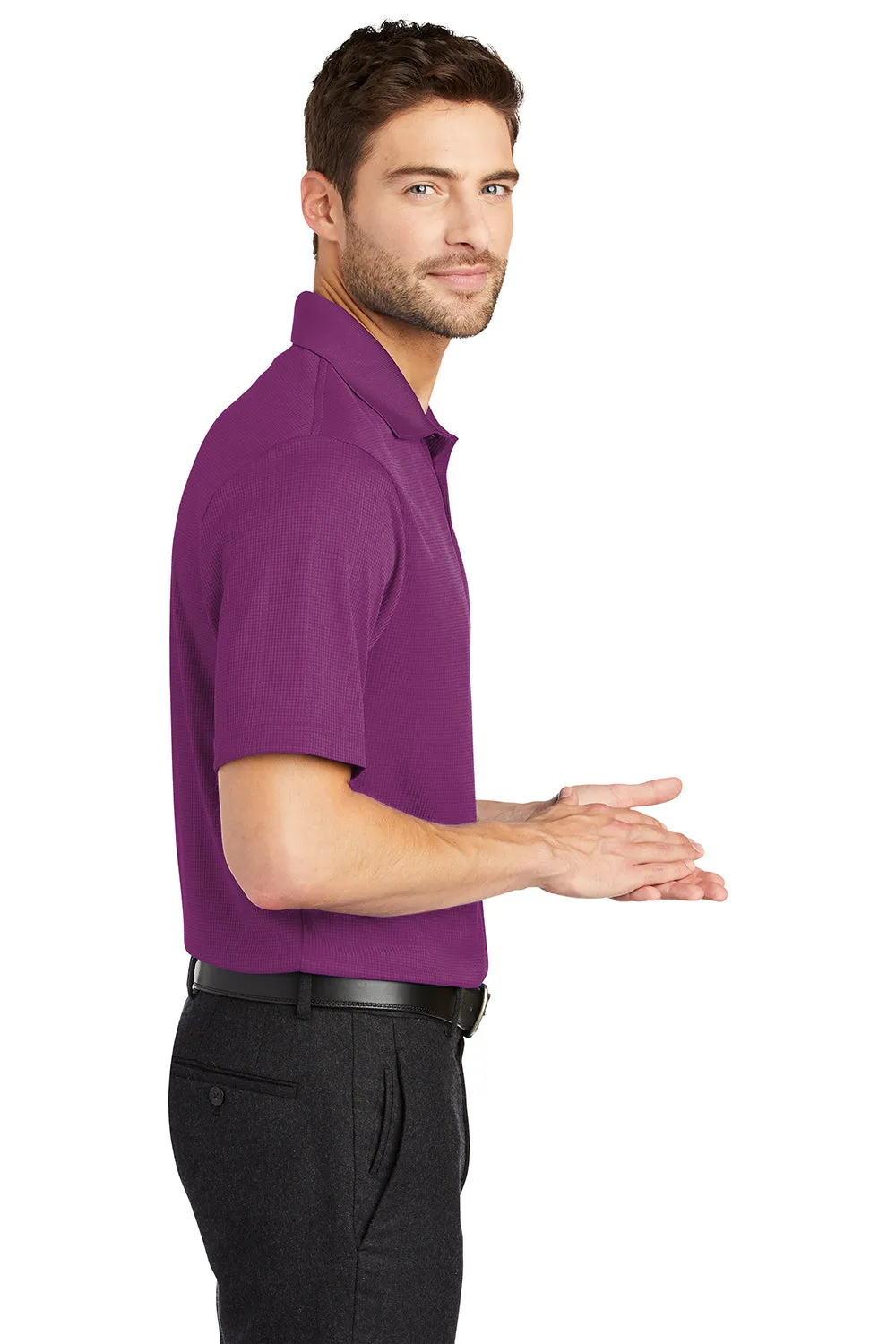 Port Authority Mens Performance Moisture Wicking Short Sleeve Polo Shirt - Violet Purple  Premium quality Clothing Port-Authority