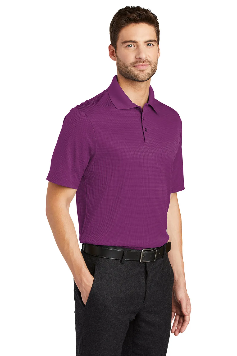 Port Authority Mens Performance Moisture Wicking Short Sleeve Polo Shirt - Violet Purple  Premium quality Clothing Port-Authority