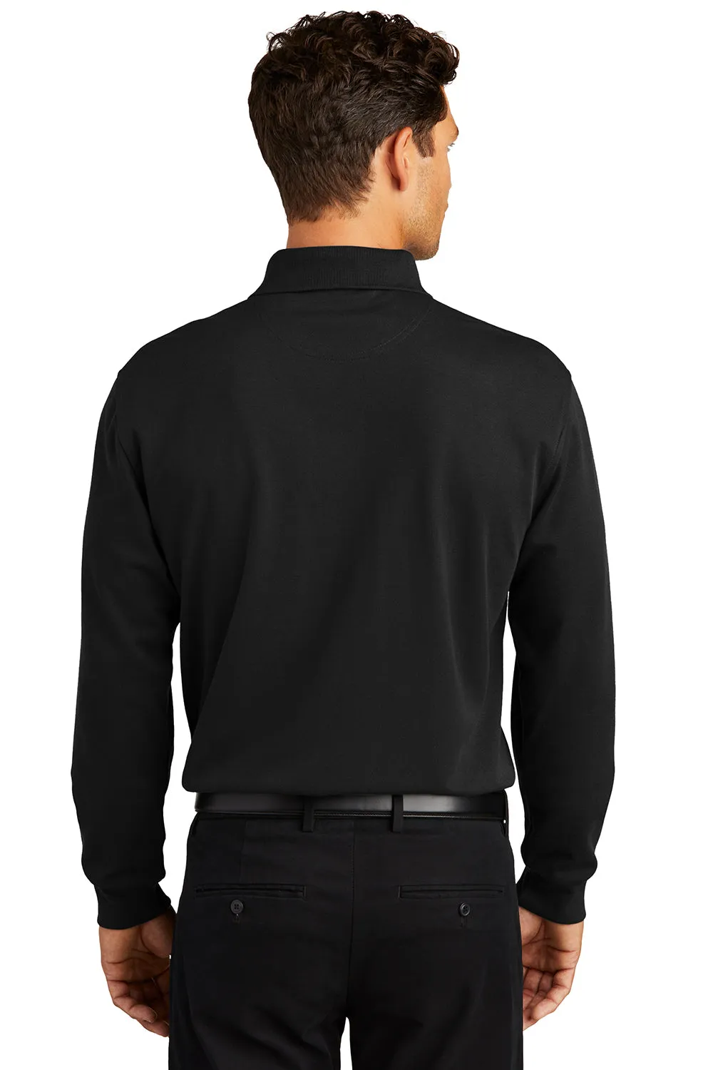 Port Authority Mens Rapid Dry Moisture Wicking Long Sleeve Polo Shirt - Black  Premium quality Clothing Port-Authority