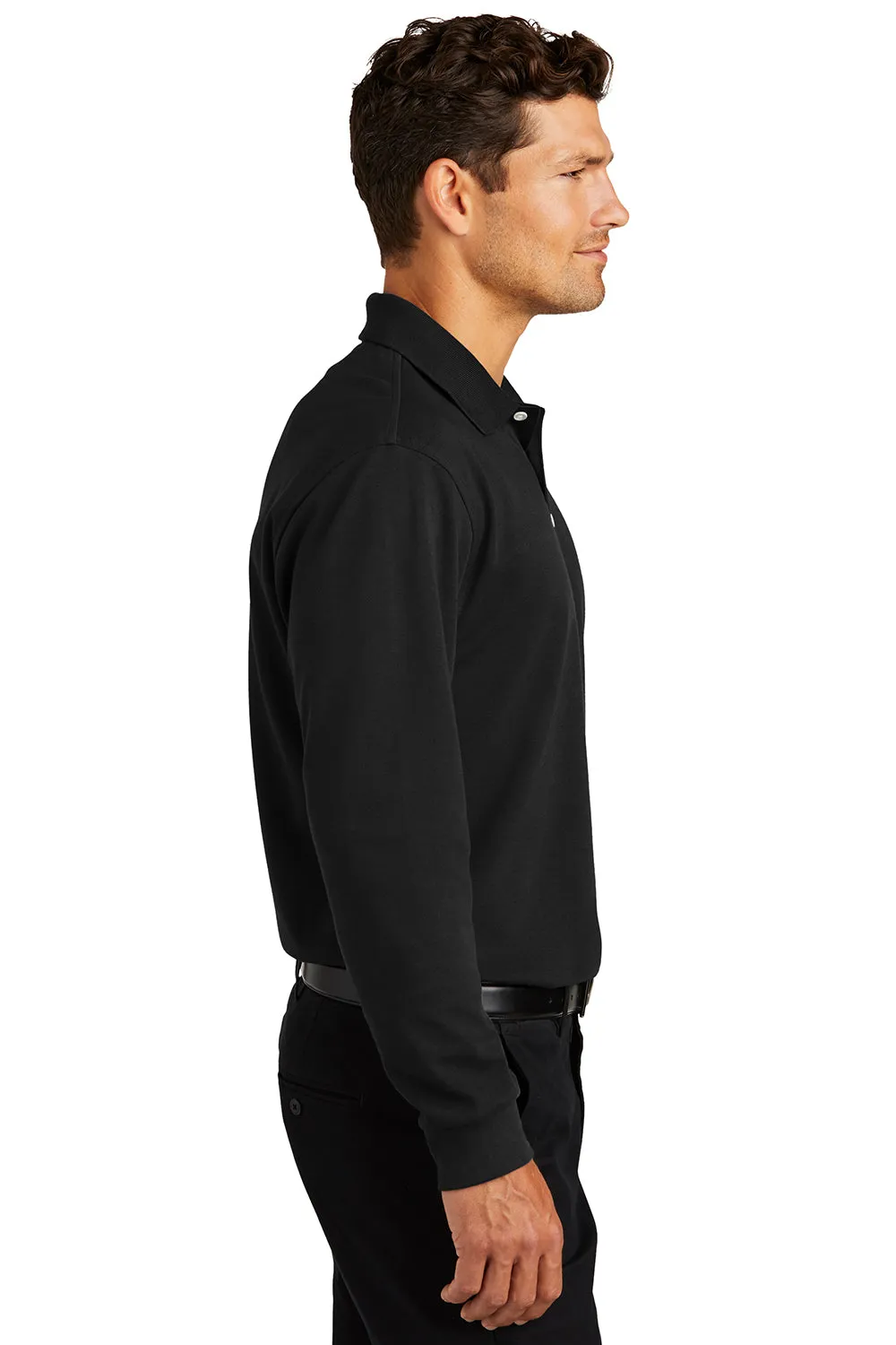 Port Authority Mens Rapid Dry Moisture Wicking Long Sleeve Polo Shirt - Black  Premium quality Clothing Port-Authority