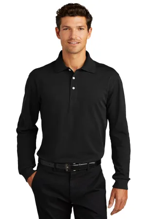 Port Authority Mens Rapid Dry Moisture Wicking Long Sleeve Polo Shirt - Black  Premium quality Clothing Port-Authority