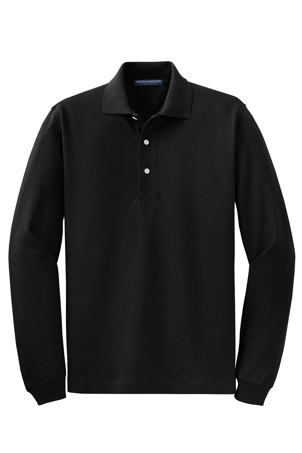 Port Authority Mens Rapid Dry Moisture Wicking Long Sleeve Polo Shirt - Black  Premium quality Clothing Port-Authority