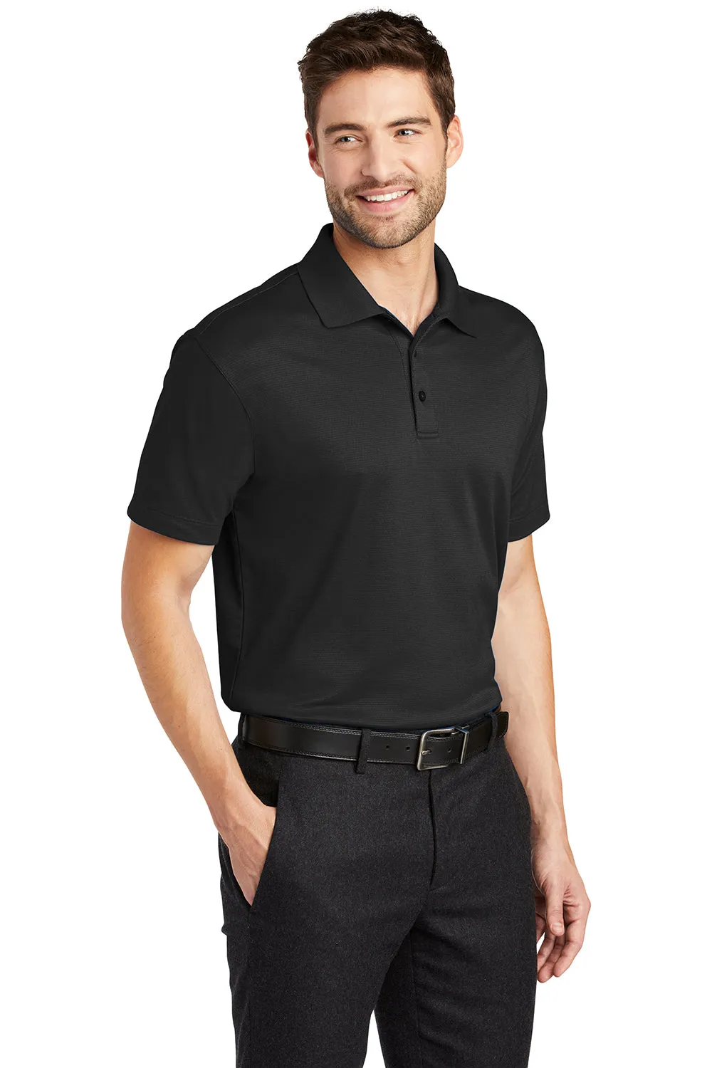 Port Authority Mens Rapid Dry Moisture Wicking Short Sleeve Polo Shirt - Black  Premium quality Clothing Port-Authority