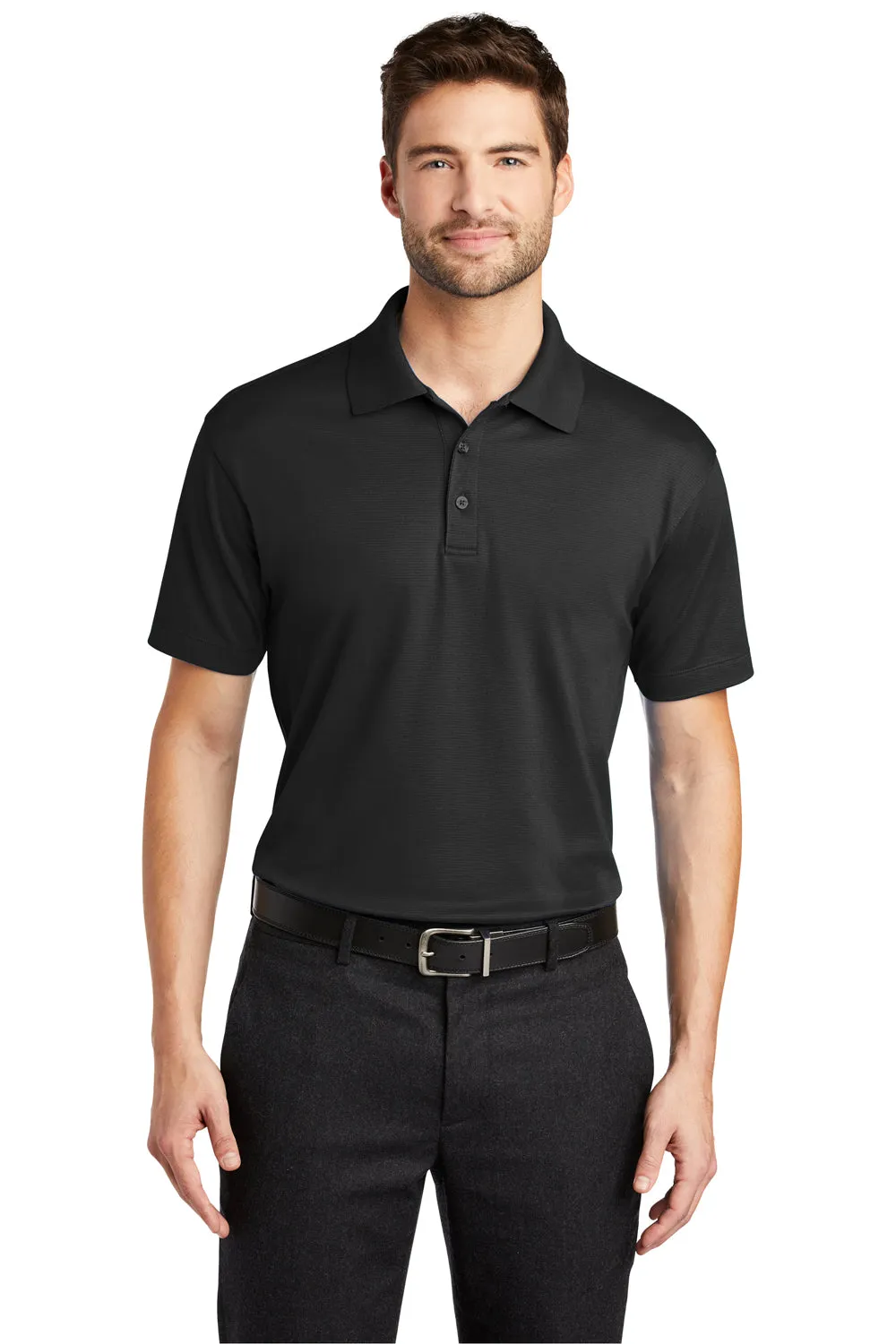 Port Authority Mens Rapid Dry Moisture Wicking Short Sleeve Polo Shirt - Black  Premium quality Clothing Port-Authority