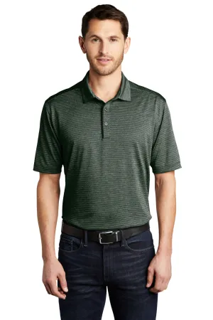 Port Authority Mens Shadow Stripe Moisture Wicking Short Sleeve Polo Shirt - Deep Forest Green  Premium quality Clothing Port-Authority