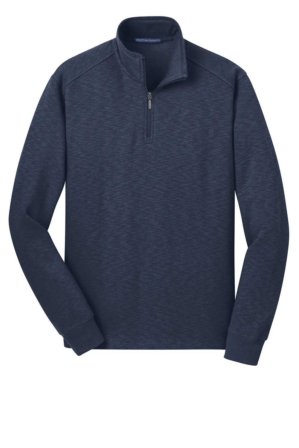Port Authority Mens Slub Fleece 1/4 Zip Sweatshirt - Navy Blue  Premium quality Clothing Port-Authority