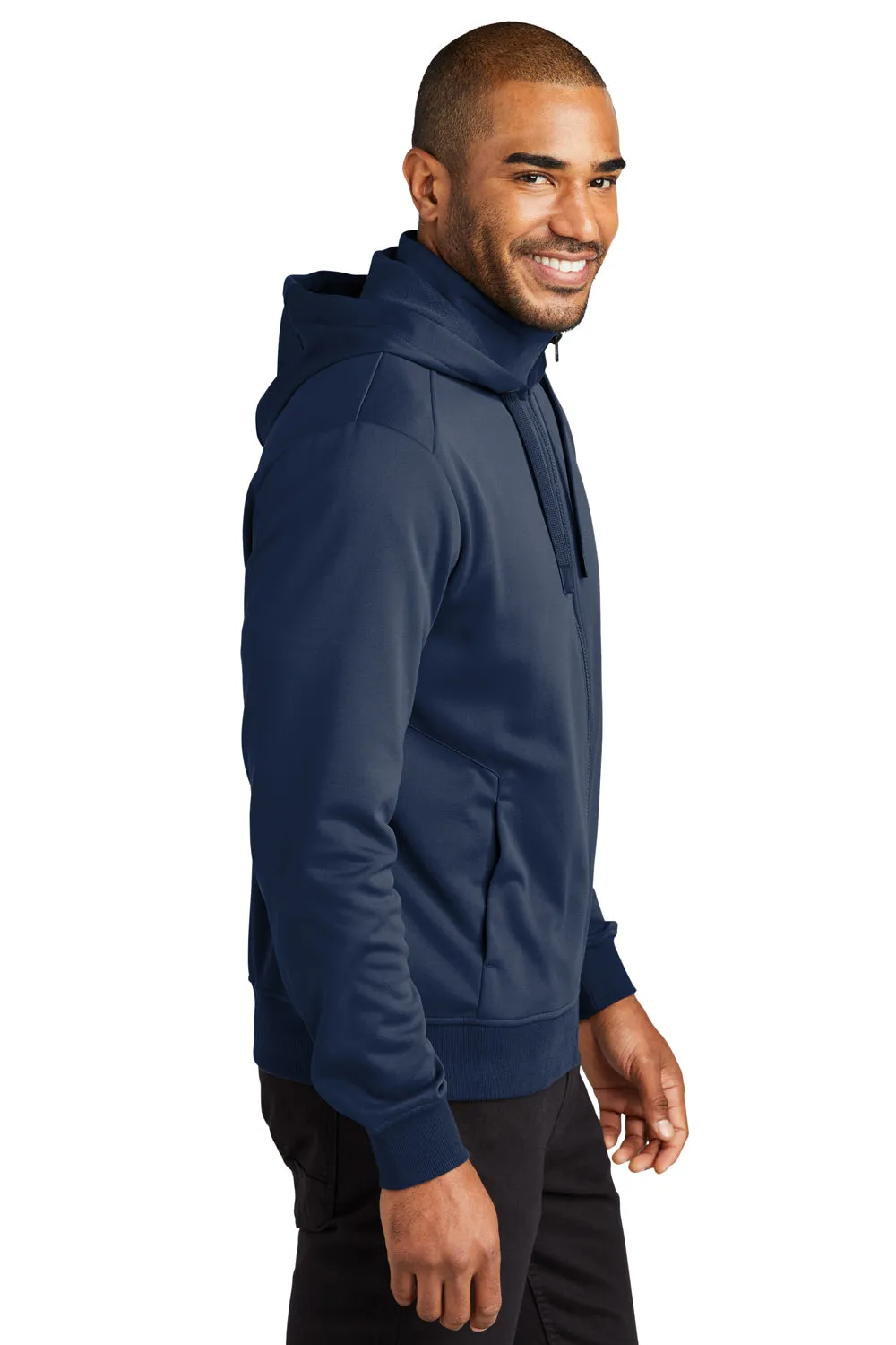 Port Authority Mens Smooth Fleece Full Zip Hooded Jacket - River Navy Blue  Premium quality Clothing Port-Authority