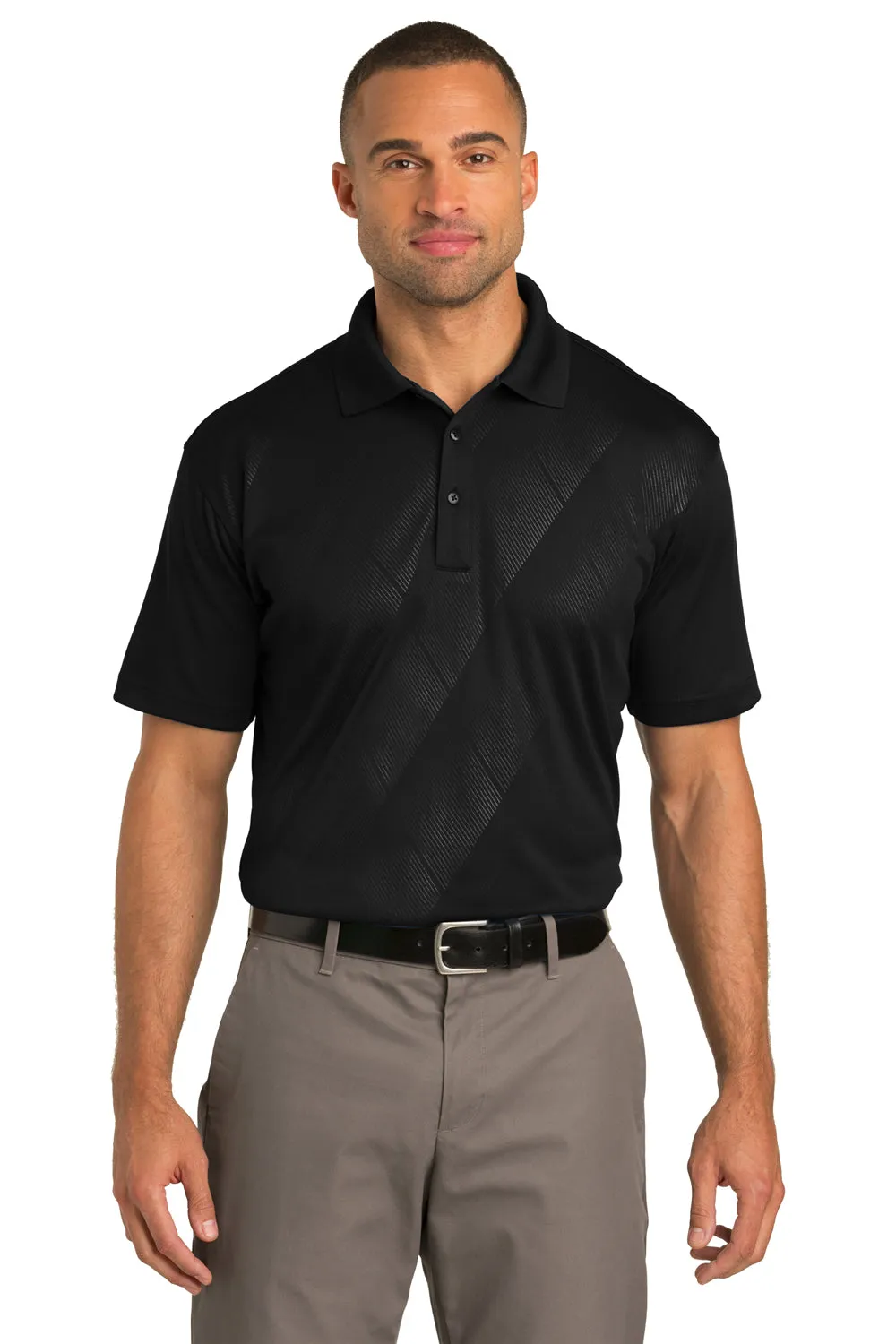 Port Authority Mens Tech Moisture Wicking Short Sleeve Polo Shirt - Black - Closeout  Premium quality Clothing Port-Authority