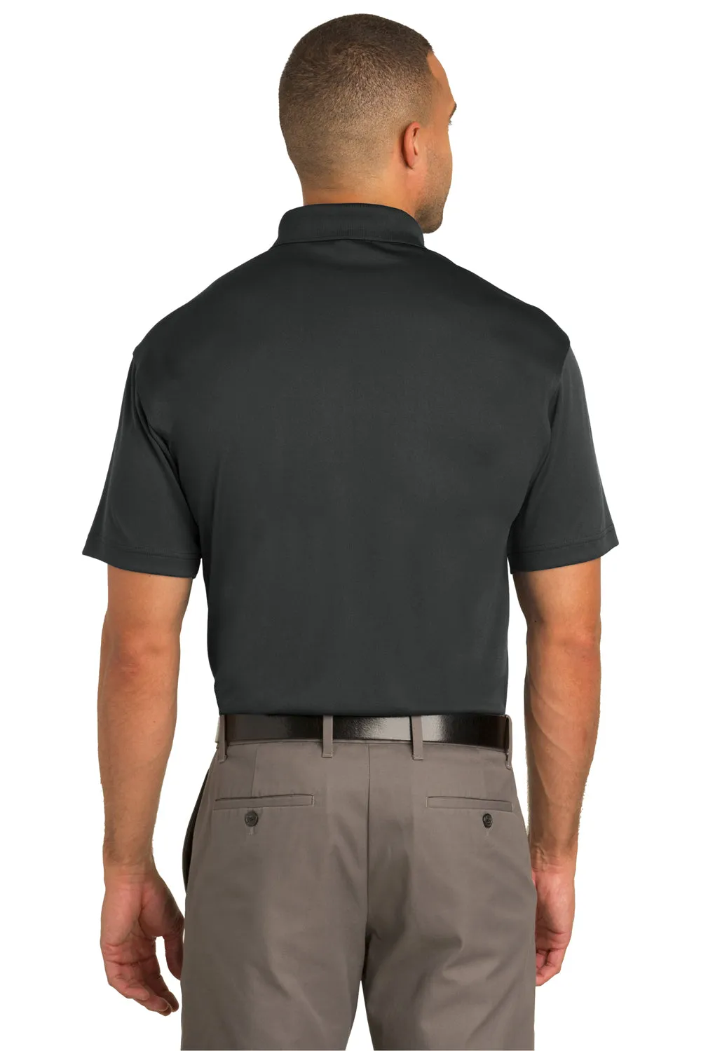 Port Authority Mens Tech Moisture Wicking Short Sleeve Polo Shirt - Graphite Grey - Closeout  Premium quality Clothing Port-Authority