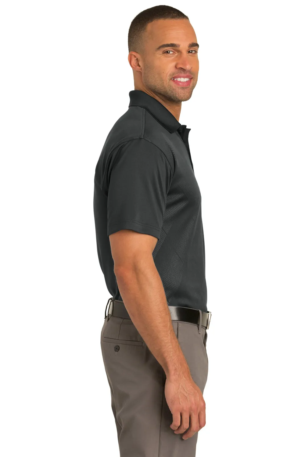Port Authority Mens Tech Moisture Wicking Short Sleeve Polo Shirt - Graphite Grey - Closeout  Premium quality Clothing Port-Authority