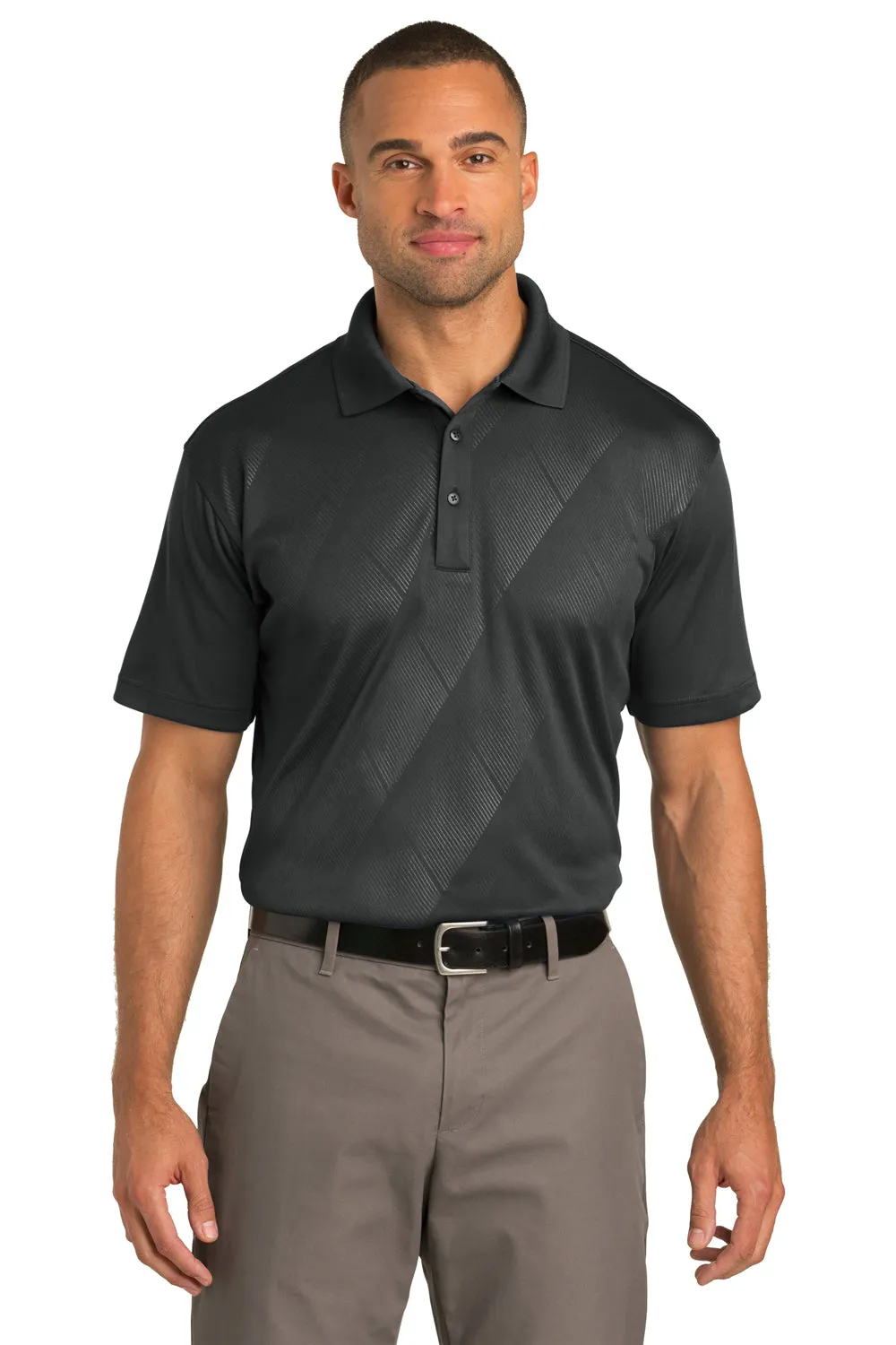 Port Authority Mens Tech Moisture Wicking Short Sleeve Polo Shirt - Graphite Grey - Closeout  Premium quality Clothing Port-Authority