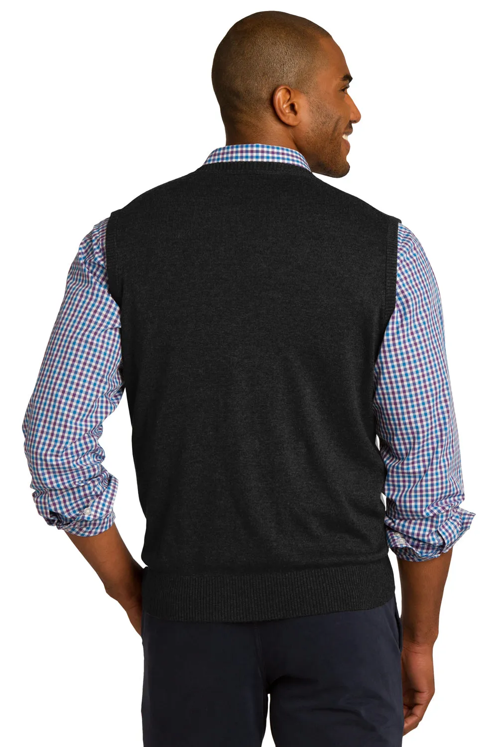 Port Authority Mens V-Neck Sweater Vest - Black - Closeout  Premium quality Clothing Port-Authority