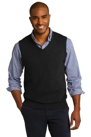 Port Authority Mens V-Neck Sweater Vest - Black - Closeout  Premium quality Clothing Port-Authority