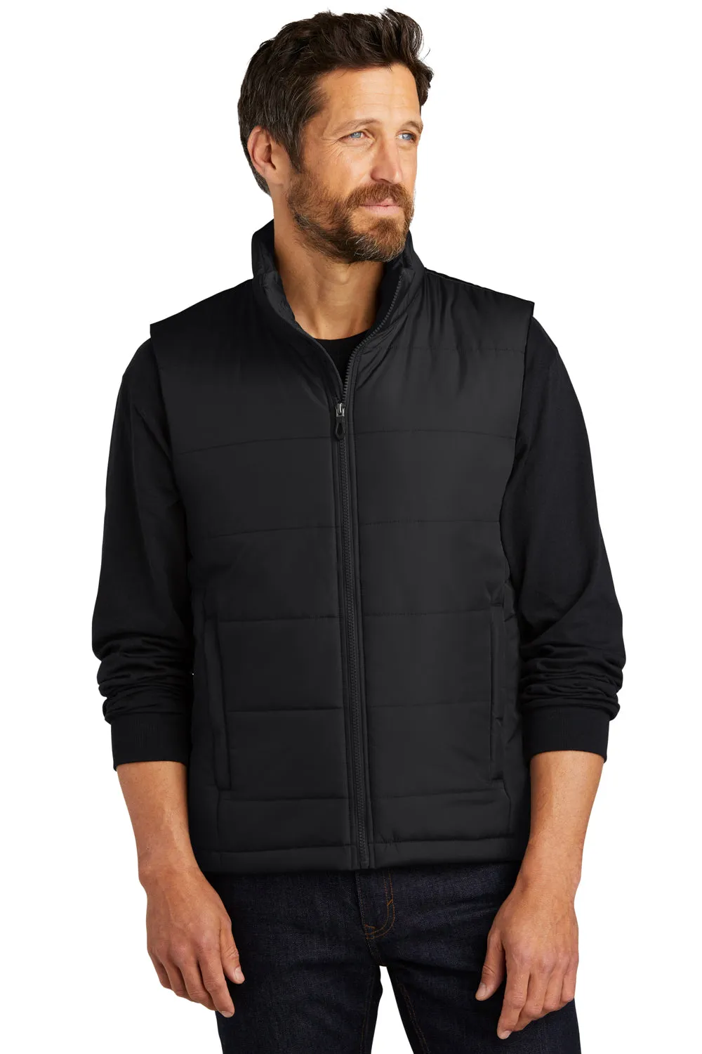 Port Authority Mens Water Resistant Full Zip Puffer Vest - Deep Black  Premium quality Clothing Port-Authority