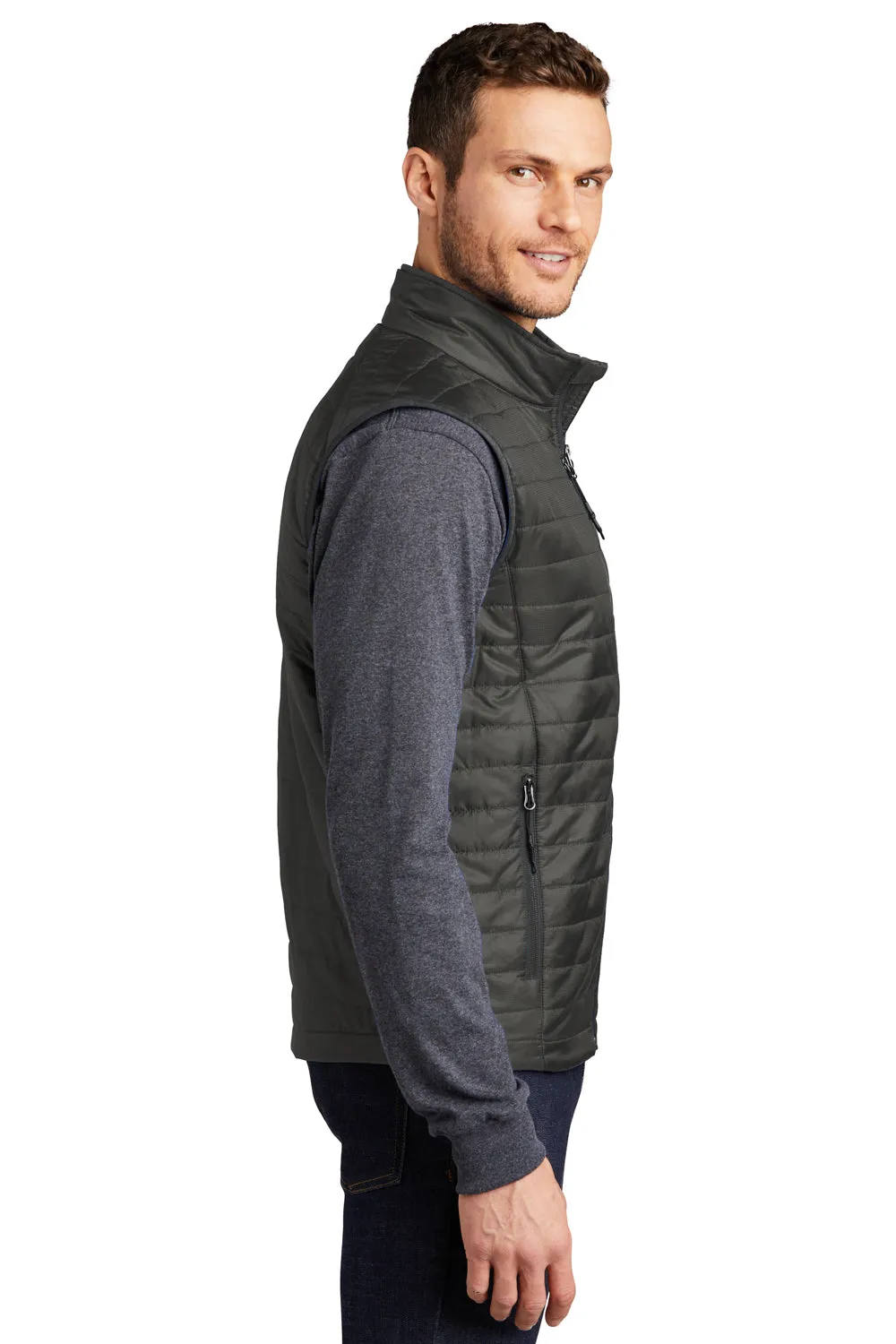 Port Authority Mens Water Resistant Packable Puffy Full Zip Vest - Sterling Grey/Graphite Grey  Premium quality Clothing Port-Authority