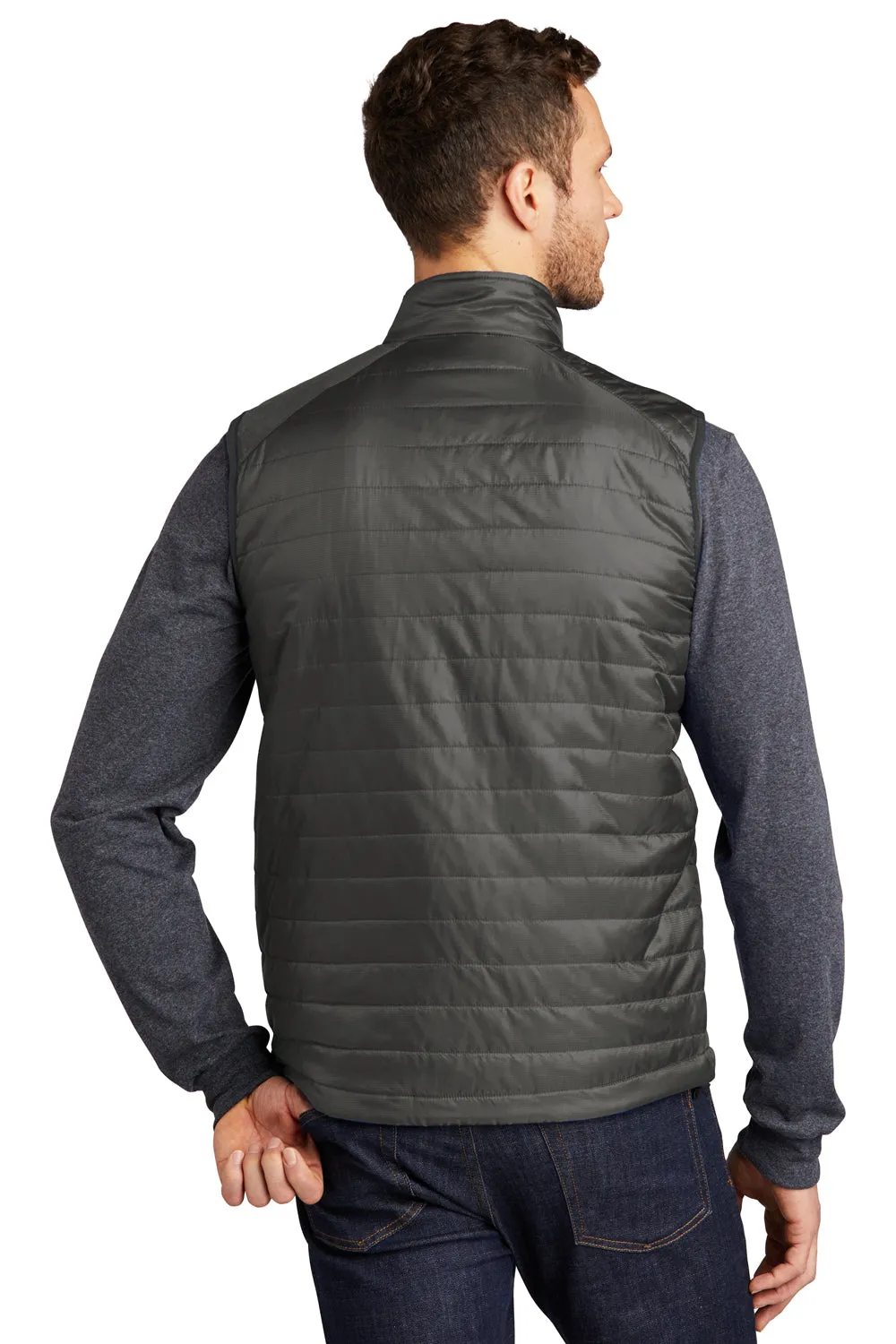 Port Authority Mens Water Resistant Packable Puffy Full Zip Vest - Sterling Grey/Graphite Grey  Premium quality Clothing Port-Authority