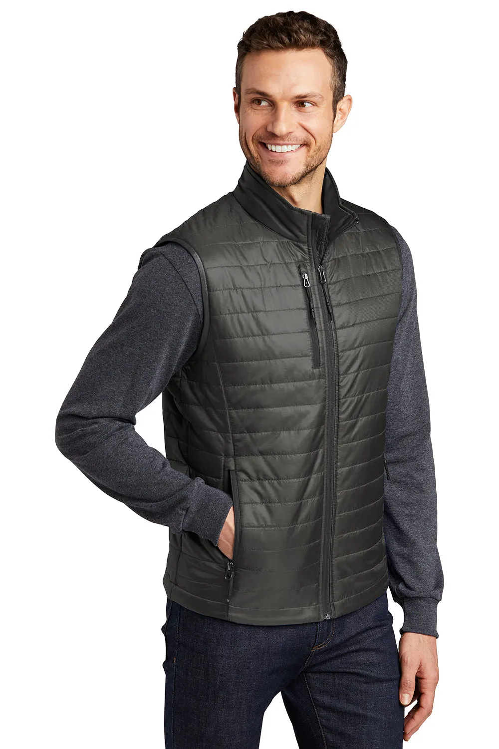 Port Authority Mens Water Resistant Packable Puffy Full Zip Vest - Sterling Grey/Graphite Grey  Premium quality Clothing Port-Authority