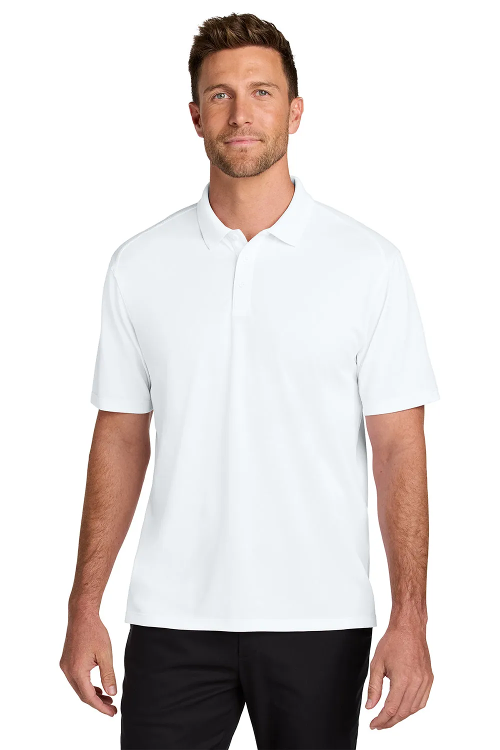 Port Authority Mens Wearever Moisture Wicking Pique Short Sleeve Polo Shirt - White  Premium quality Clothing Port-Authority