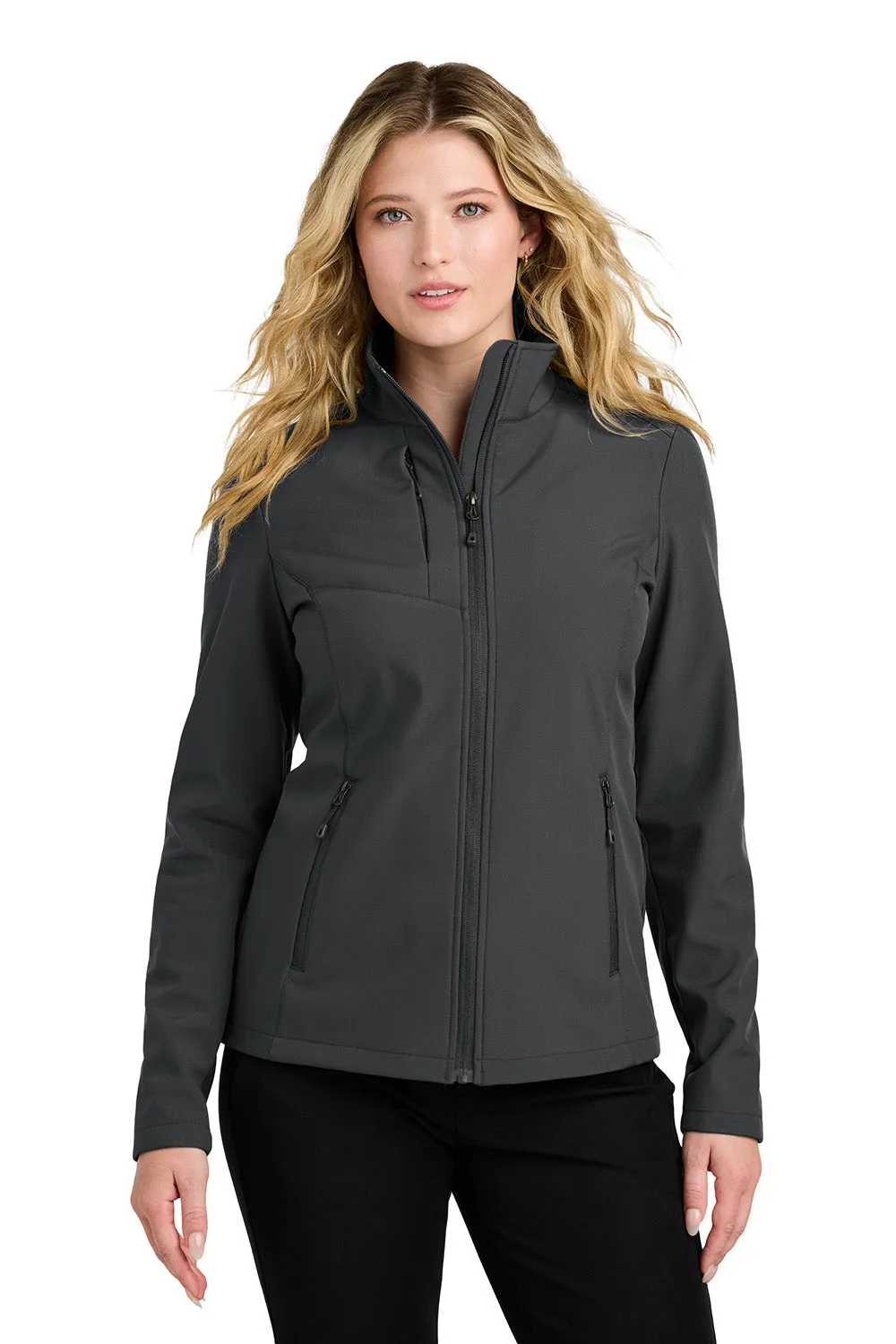 Port Authority Womens C-FREE Core Water Resistant Soft Shell Full Zip Jacket - Steel Grey  Premium quality Clothing Port-Authority