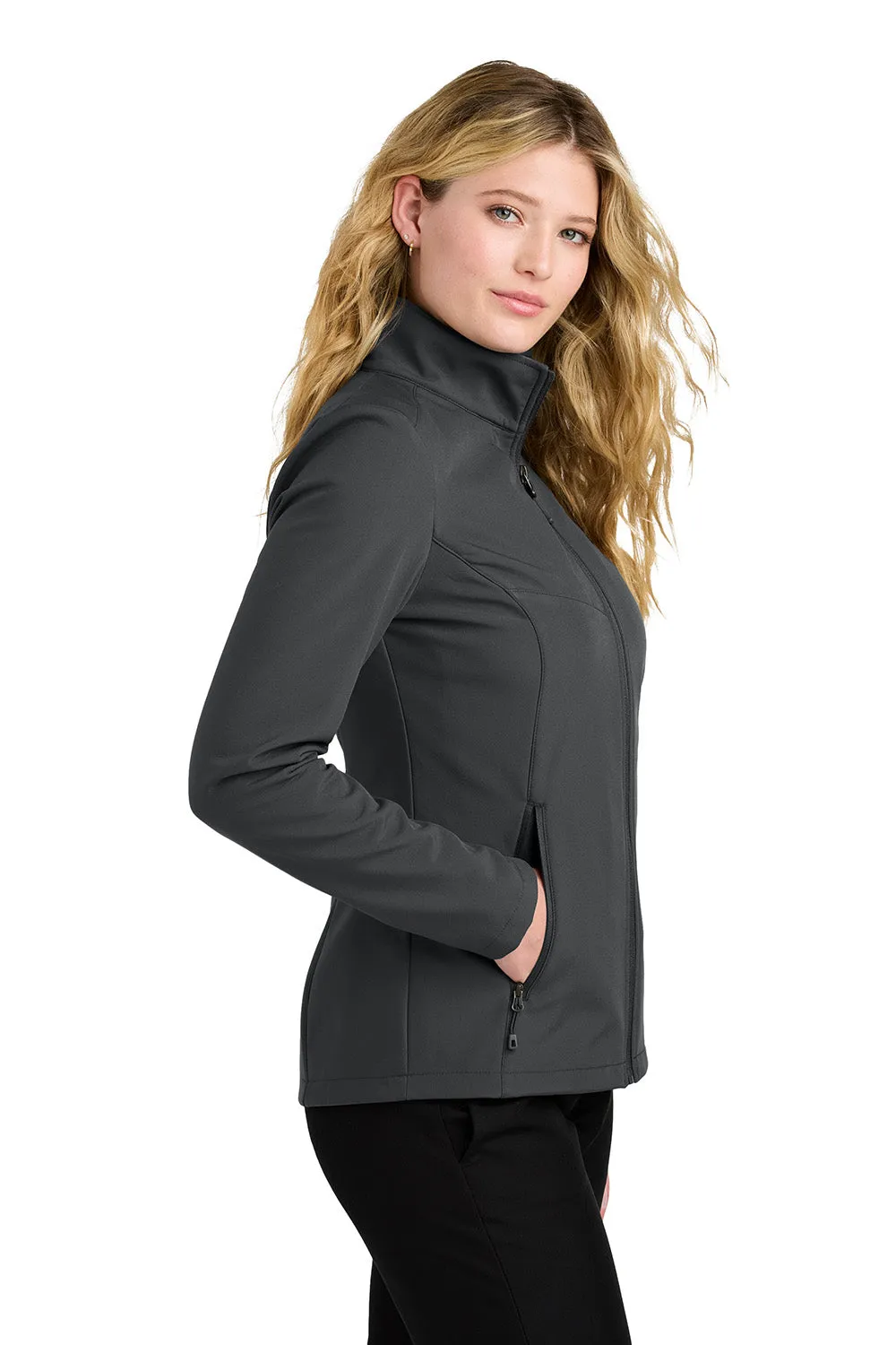Port Authority Womens C-FREE Core Water Resistant Soft Shell Full Zip Jacket - Steel Grey  Premium quality Clothing Port-Authority