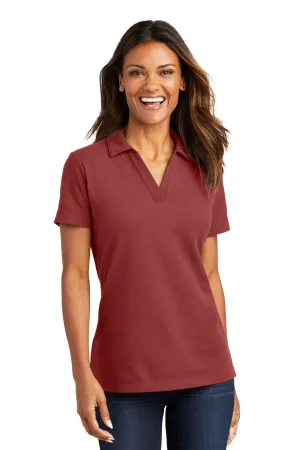Port Authority Womens C-FREE Pique Short Sleeve Polo Shirt - Garnet Red  Premium quality Clothing Port-Authority