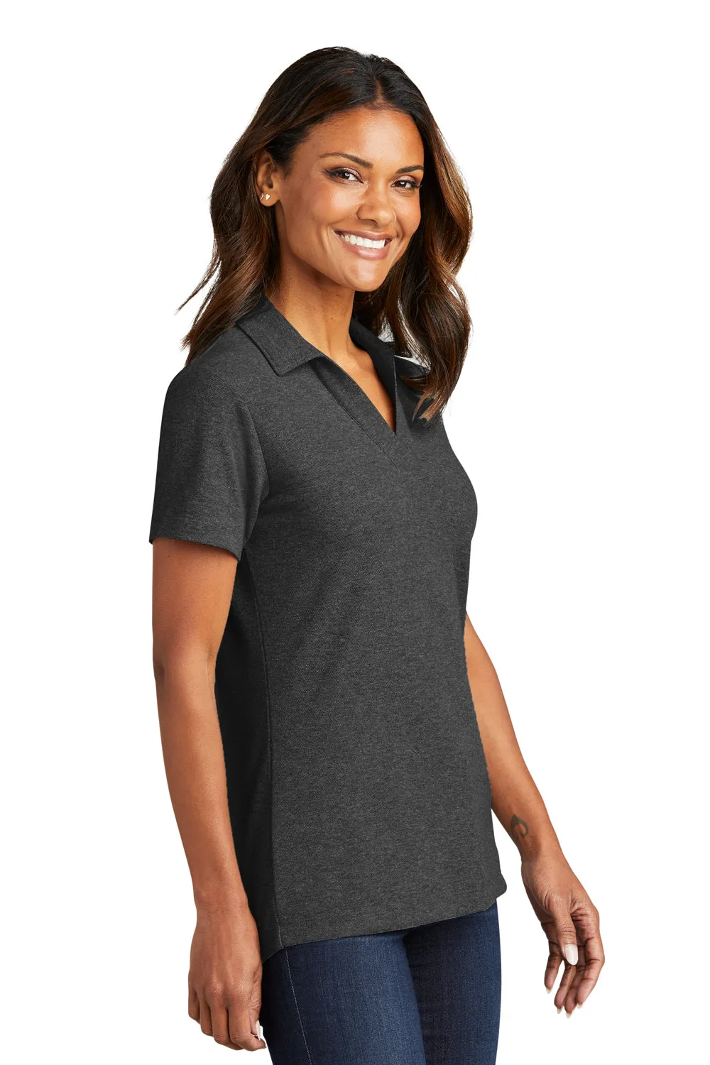 Port Authority Womens C-FREE Pique Short Sleeve Polo Shirt - Heather Charcoal Grey  Premium quality Clothing Port-Authority
