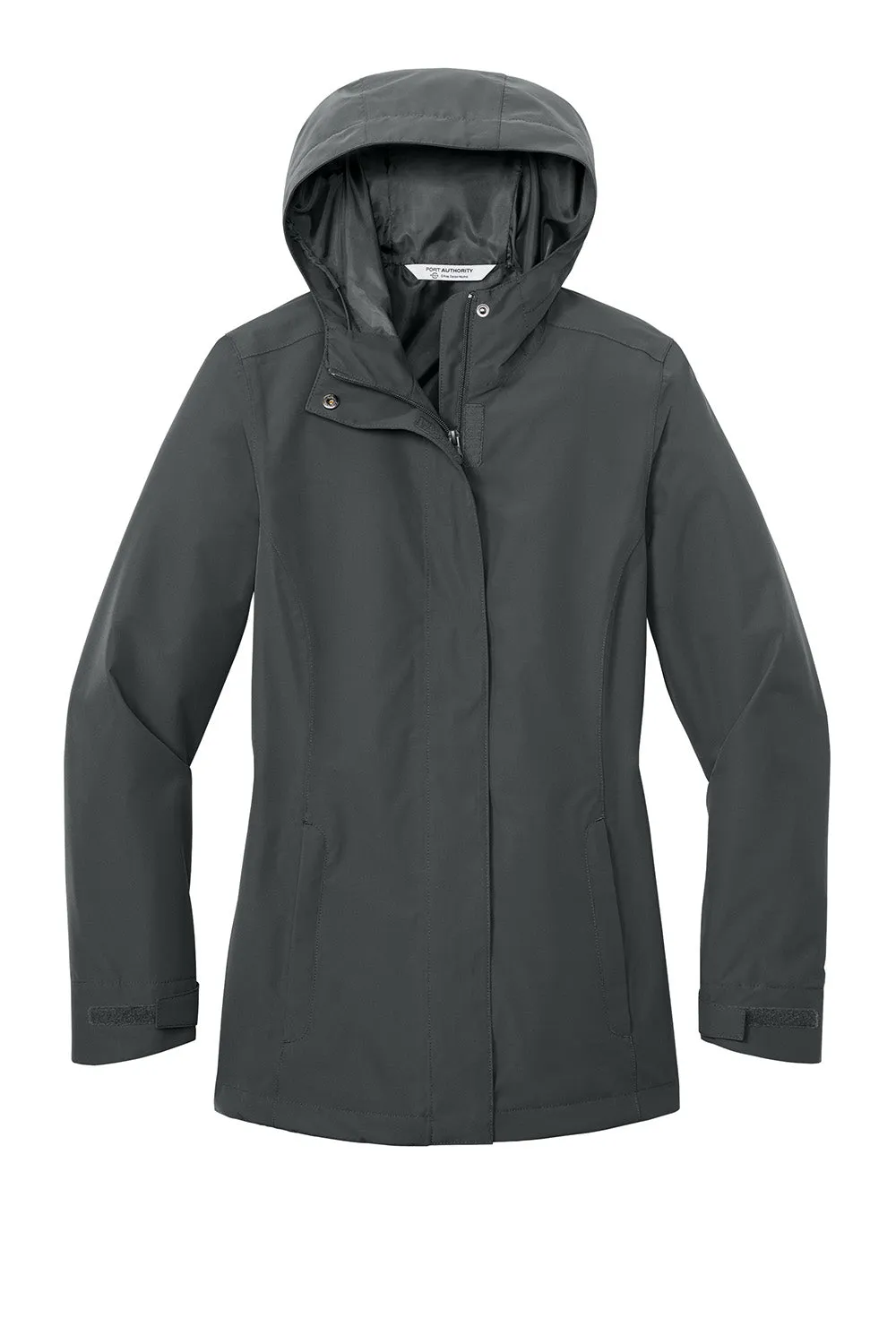 Port Authority Womens C-FREE Water Resistant Full Zip Hooded Rain Jacket - Steel Grey  Premium quality Clothing Port-Authority