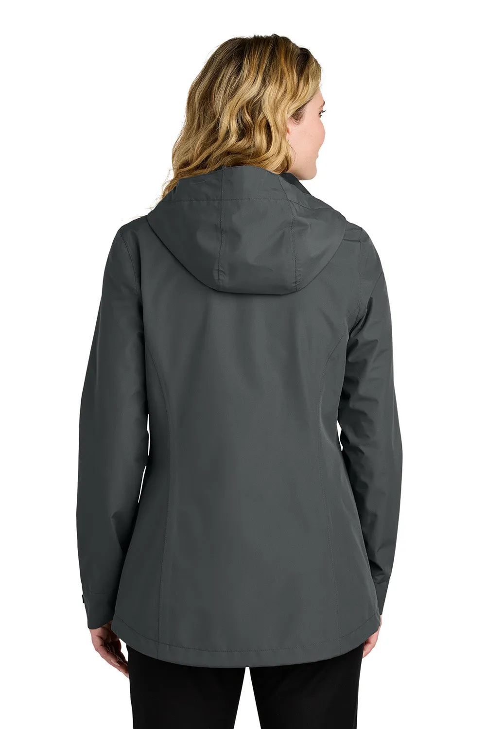 Port Authority Womens C-FREE Water Resistant Full Zip Hooded Rain Jacket - Steel Grey  Premium quality Clothing Port-Authority