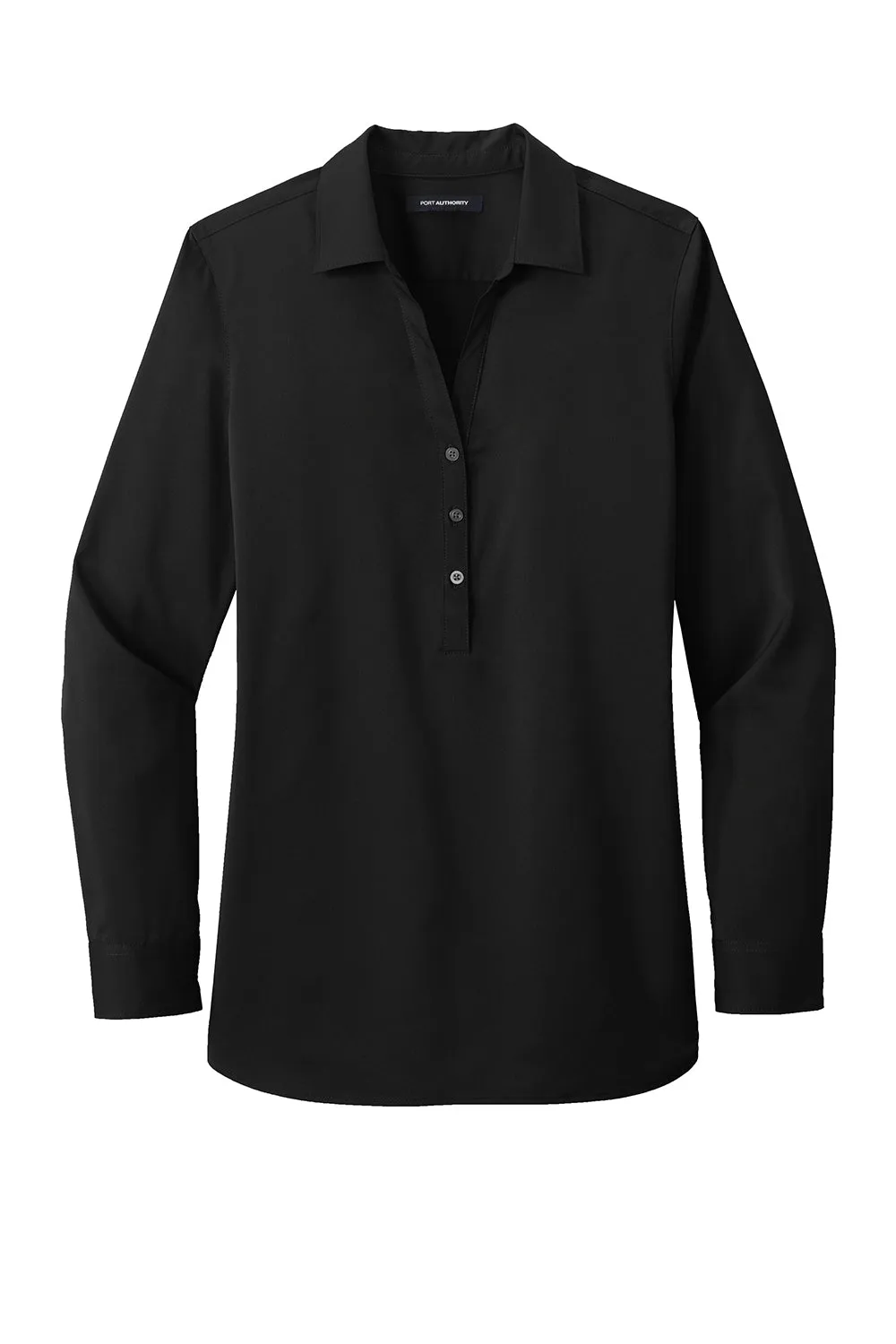 Port Authority Womens City Moisture Wicking Long Sleeve Polo Shirt - Black  Premium quality Clothing Port-Authority