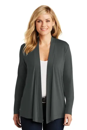 Port Authority Womens Concept Long Sleeve Cardigan Sweater - Smoke Grey  Premium quality Clothing Port-Authority