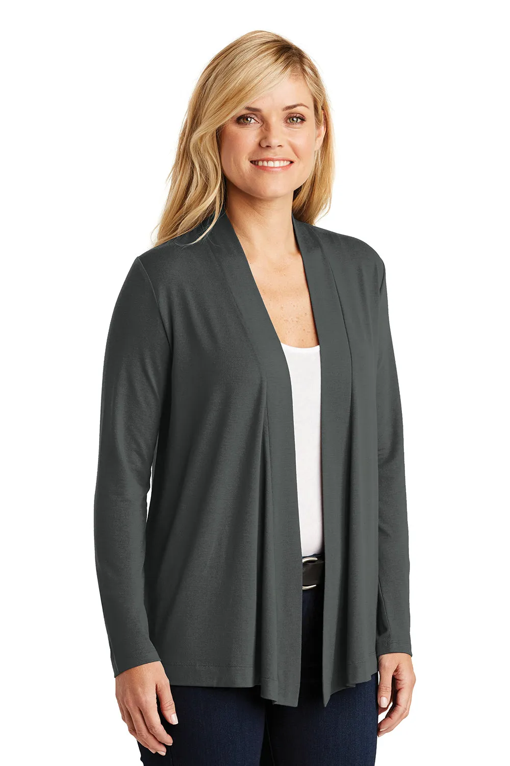 Port Authority Womens Concept Long Sleeve Cardigan Sweater - Smoke Grey  Premium quality Clothing Port-Authority