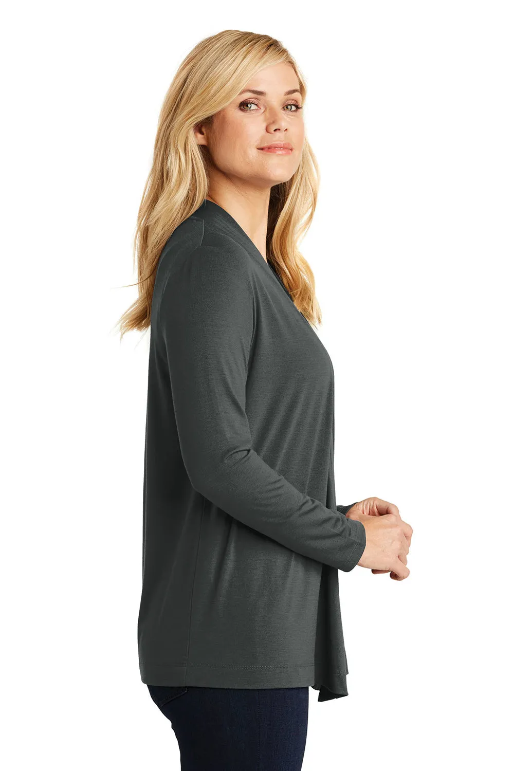 Port Authority Womens Concept Long Sleeve Cardigan Sweater - Smoke Grey  Premium quality Clothing Port-Authority