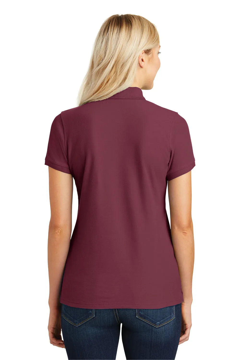 Port Authority Womens Core Classic Short Sleeve Polo Shirt - Burgundy  Premium quality Clothing Port-Authority