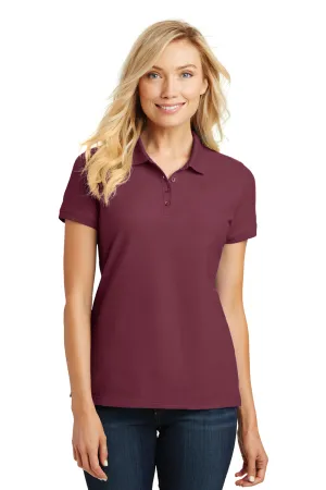 Port Authority Womens Core Classic Short Sleeve Polo Shirt - Burgundy  Premium quality Clothing Port-Authority