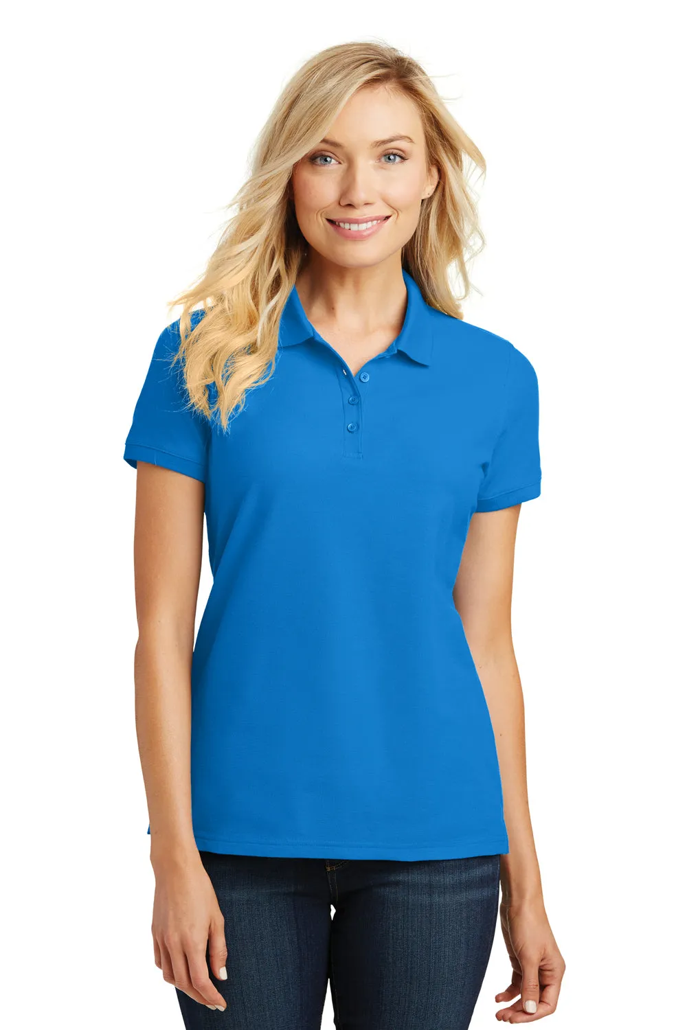 Port Authority Womens Core Classic Short Sleeve Polo Shirt - Coastal Blue  Premium quality Clothing Port-Authority
