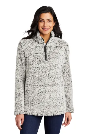Port Authority Womens Cozy Sherpa Fleece 1/4 Zip Jacket - Heather Grey  Premium quality Clothing Port-Authority