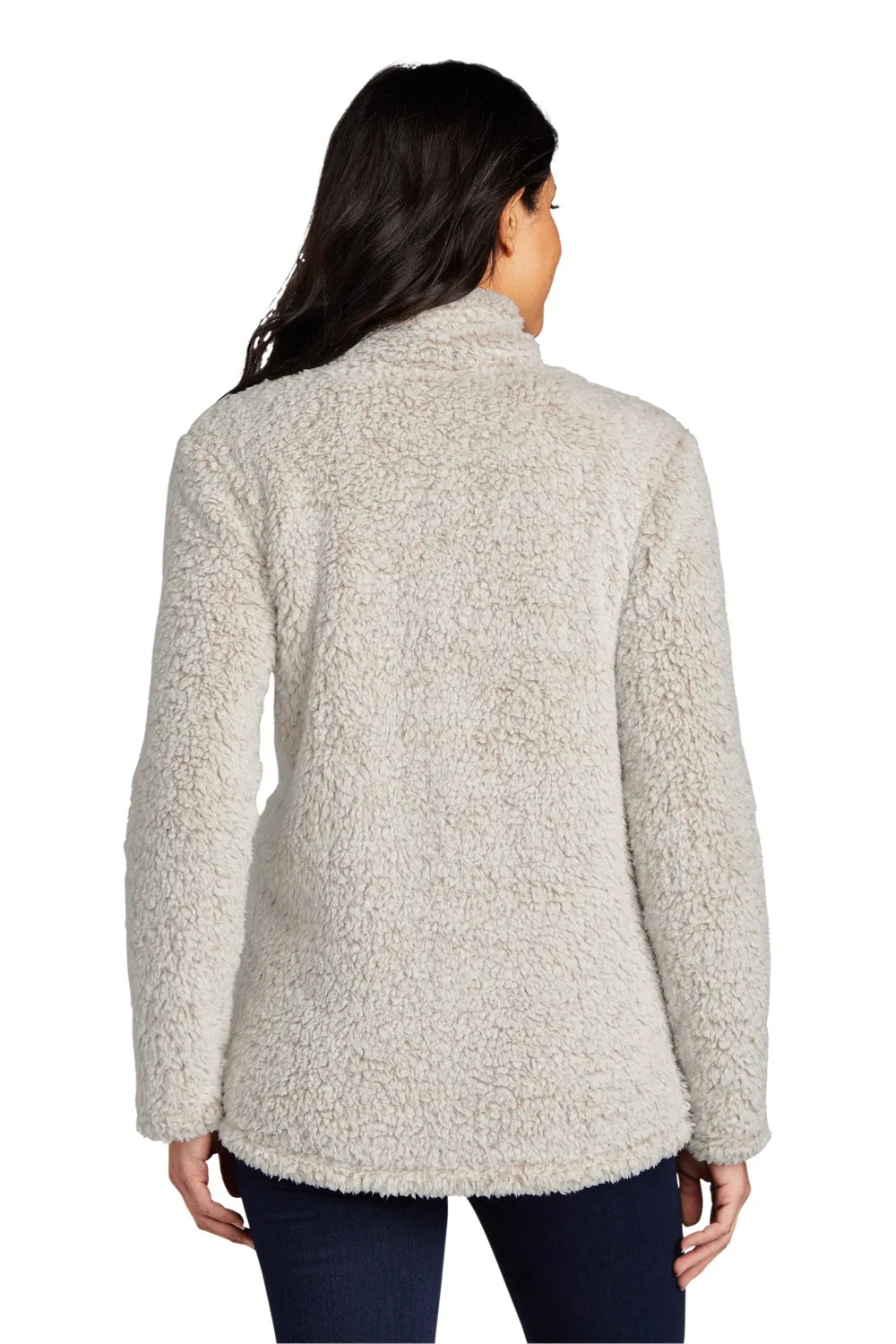 Port Authority Womens Cozy Sherpa Fleece 1/4 Zip Jacket - Heather Oatmeal  Premium quality Clothing Port-Authority