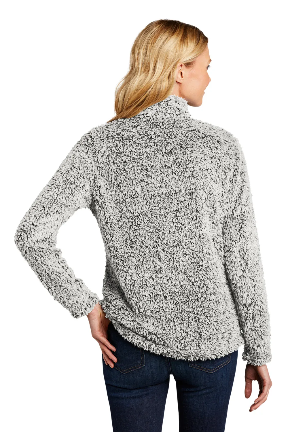 Port Authority Womens Cozy Sherpa Fleece Full Zip Jacket - Heather Grey - Closeout  Premium quality Clothing Port-Authority