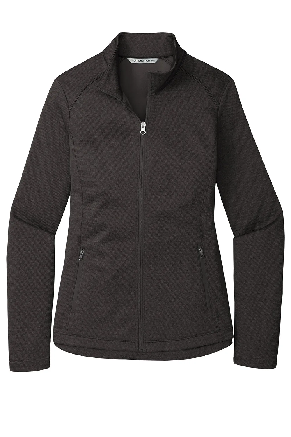Port Authority Womens Diamond Fleece Full Zip Jacket - Heather Dark Charcoal Grey - Closeout  Premium quality Clothing Port-Authority
