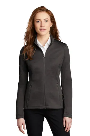 Port Authority Womens Diamond Fleece Full Zip Jacket - Heather Dark Charcoal Grey - Closeout  Premium quality Clothing Port-Authority