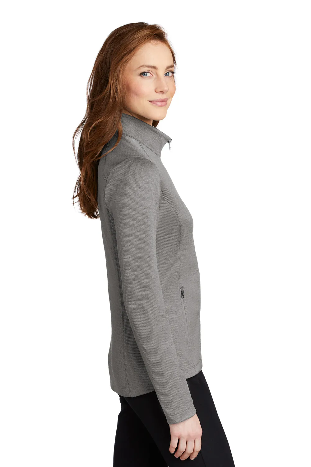Port Authority Womens Diamond Fleece Full Zip Jacket - Heather Gusty Grey - Closeout  Premium quality Clothing Port-Authority