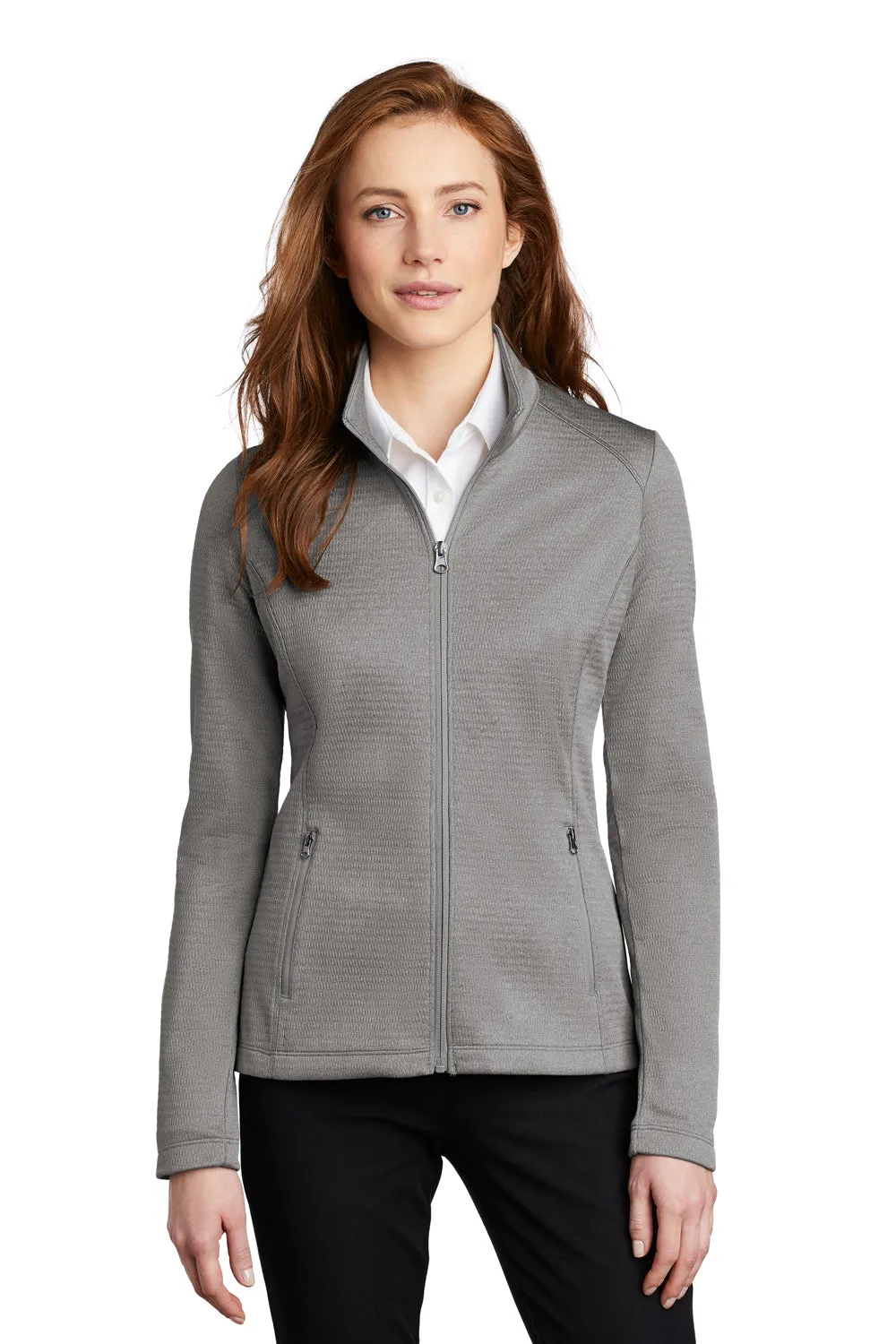 Port Authority Womens Diamond Fleece Full Zip Jacket - Heather Gusty Grey - Closeout  Premium quality Clothing Port-Authority