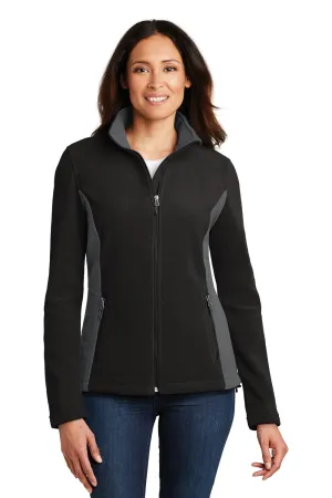 Port Authority Womens Full Zip Fleece Jacket - Black/Battleship Grey - Closeout  Premium quality Clothing Port-Authority