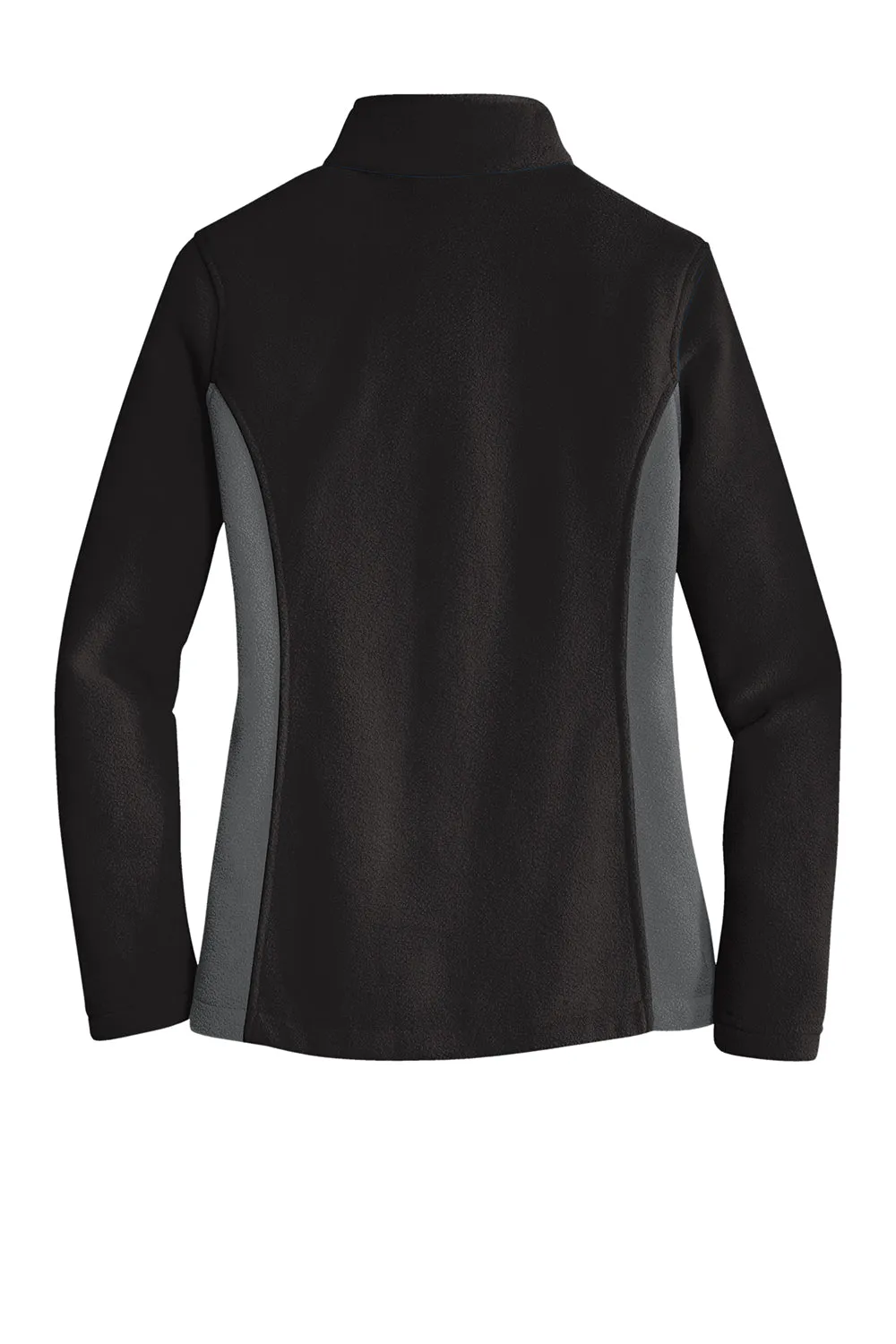 Port Authority Womens Full Zip Fleece Jacket - Black/Battleship Grey - Closeout  Premium quality Clothing Port-Authority