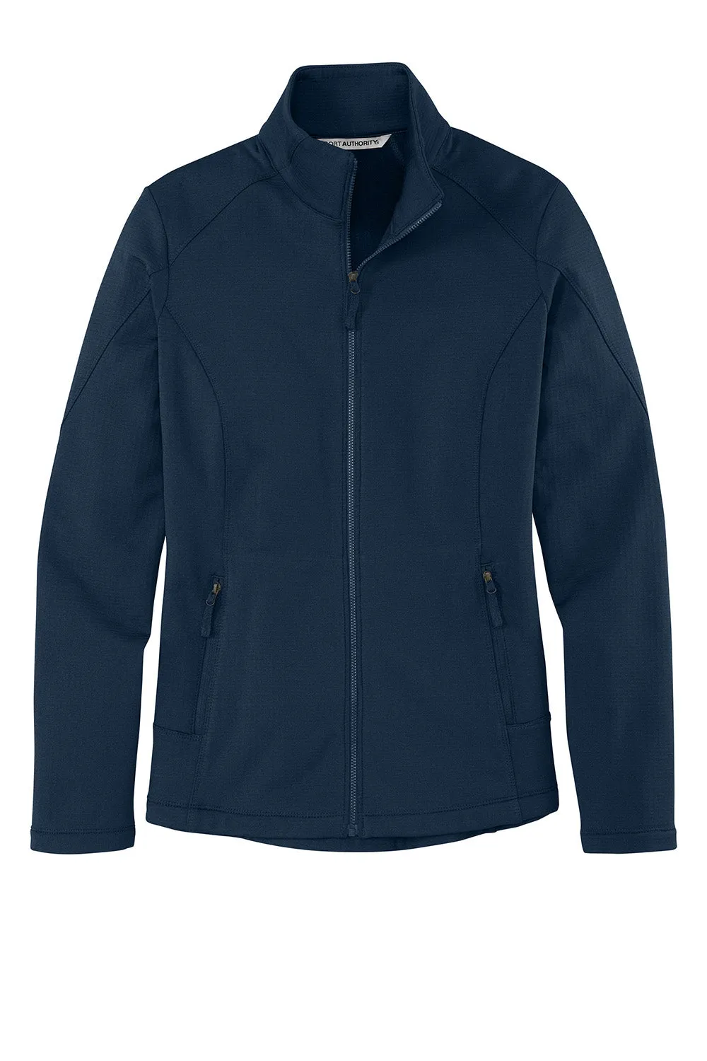Port Authority Womens Grid Fleece Full Zip Jacket - River Navy Blue  Premium quality Clothing Port-Authority