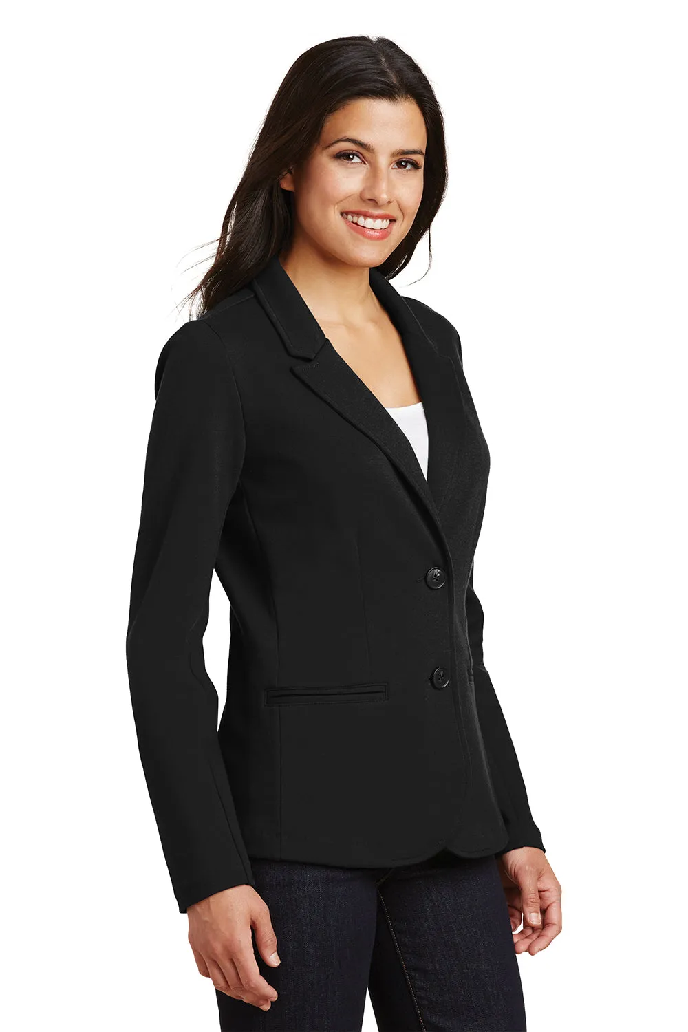 Port Authority Womens Knit Button Down Blazer - Black  Premium quality Clothing Port-Authority