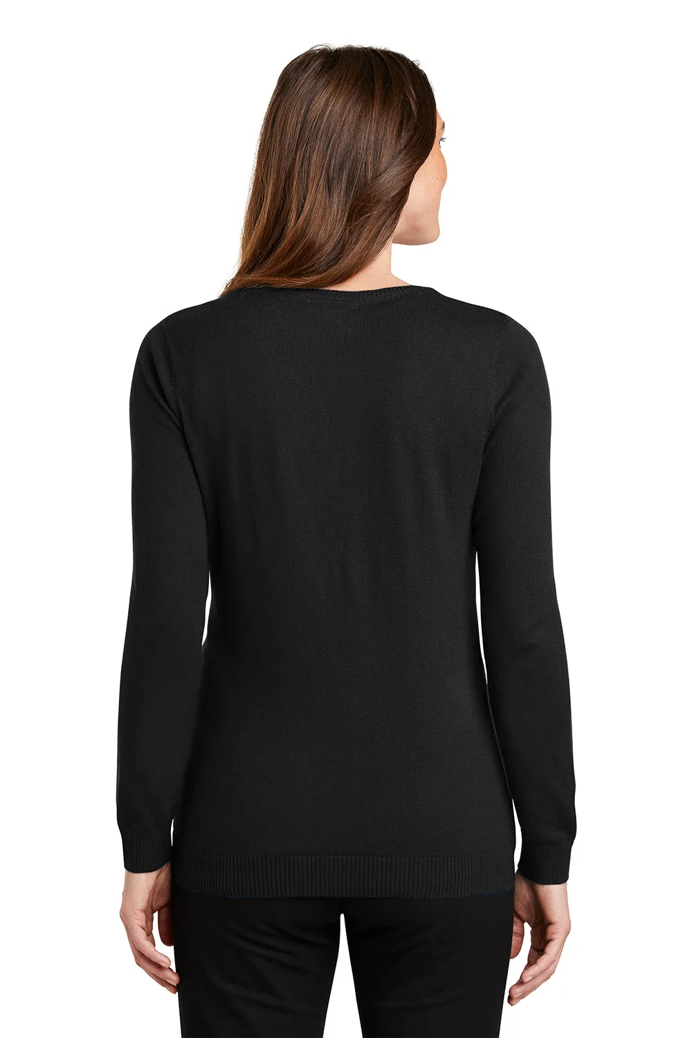 Port Authority Womens Long Sleeve Cardigan Sweater - Black - Closeout  Premium quality Clothing Port-Authority